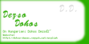 dezso dohos business card